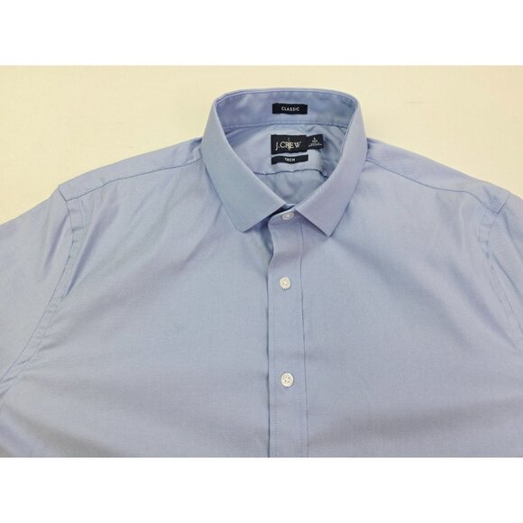 J. Crew Tech Classic Size Large Tall Mens Blue Spread Collar Long Sleeve Shirt - Picture 8 of 8